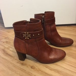 Tory burch brown Leather ankle boots